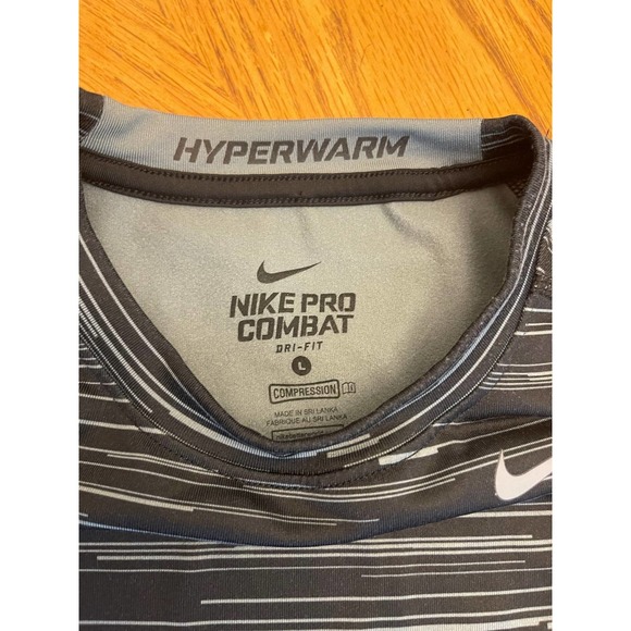 Nike T-shirt Pro Combat hiper warm dri-fit compression Youth Sz L slightly used - Picture 5 of 7